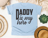 Daddy Is My Hero White 4 graphic tee in Chambray