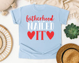 Fatherhood Nailed It White 2 graphic tee in Chambray