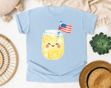 Lemonade With Flag graphic tee in Chambray