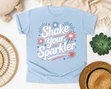 Shake Your Sparkler White 2 graphic tee in Chambray