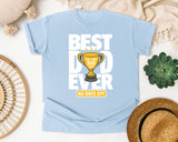 Best Dad Ever No Days Off White graphic tee in Chambray