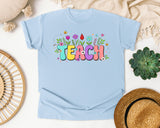 Teach Floral Pastel graphic tee in Chambray