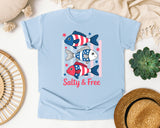 Salty And Free graphic tee in Chambray