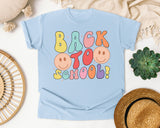 Back To School Smiley graphic tee in Chambray