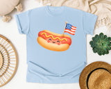 Hot Dog With Flag graphic tee in Chambray