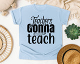 Teachers Gonna Teach Pencil graphic tee in Chambray