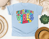 First Grade Vibes Marquee graphic tee in Chambray