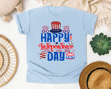 Happy Independence Day Blue graphic tee in Chambray