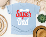 Super Dad White graphic tee in Chambray