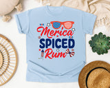 Merica Spiced Rum graphic tee in Chambray