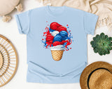 Patriotic Ice Cream Cone Red graphic tee in Chambray