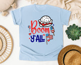 Boom Y'all Red graphic tee in Chambray