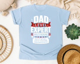 Dad Level Expert Multitasking White graphic tee in Chambray