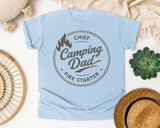 Chief Camping Dad Fire Starter Grey graphic tee in Chambray