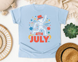 4th July Orange graphic tee in Chambray