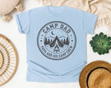 Camp Dad And His Camp Crew Grey graphic tee in Chambray