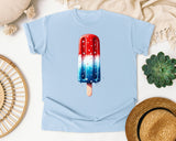 Red White Blue Popsicle graphic tee in Chambray