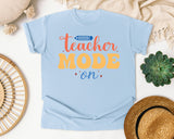 Teacher Mode On Pencil graphic tee in Chambray