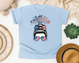 All American Girl Grey 2 graphic tee in Chambray