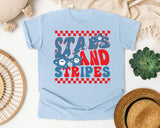Stars And Stripes Red 2 graphic tee in Chambray
