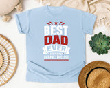 Best Dad Ever Not Perfect But Pretty Close White graphic tee in Chambray