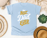 Best Dad Ever White 3 graphic tee in Chambray