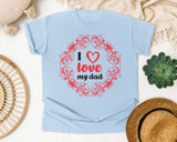 I Love My Dad Pink graphic tee in Chambray