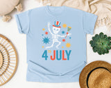 4th July Teal graphic tee in Chambray