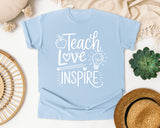 Teach Love Inspire Lightbulb graphic tee in Chambray