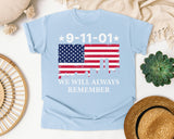 We Will Always Remember graphic tee in Chambray