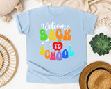 Welcome Back To School Script graphic tee in Chambray