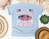 It's A Great Day To Be A Patriot graphic tee in Chambray