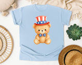 Teddy Bear With Bow Tie graphic tee in Chambray