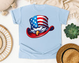 Eagle Uncle Sam Hat graphic tee in Chambray