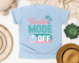 Teacher Mode Off Switch graphic tee in Chambray