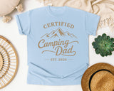 Certified Camping Dad Grey graphic tee in Chambray