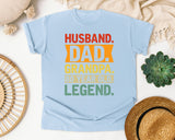 Husband Dad Grandpa Legend graphic tee in Chambray