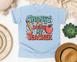 Thanks For Being My Teacher Grey graphic tee in Chambray