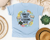 Smiles First Lessons Next graphic tee in Chambray