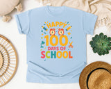 Happy 100 Days Of School Confetti graphic tee in Chambray