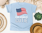Star Spangled Cutie White 3 graphic tee in Chambray