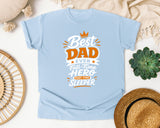 Best Dad Ever Full Time Hero Part Time Sleeper White graphic tee in Chambray
