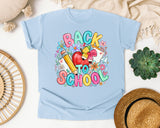 Back To School Apple Flowers graphic tee in Chambray