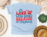 Land Of The Free Because Of The Brave Red graphic tee in Chambray