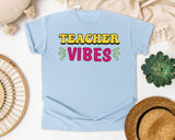 Teacher Vibes graphic tee in Chambray