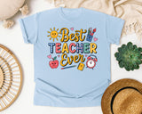 Best Teacher Ever Grey graphic tee in Chambray