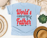World's Greatest Father Red 2 graphic tee in Chambray