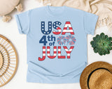 USA 4th Of July Grey 2 graphic tee in Chambray