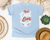 Best Dad Ever Fueled By Coffee White graphic tee in Chambray