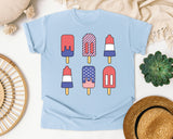 Patriotic Popsicle Set graphic tee in Chambray